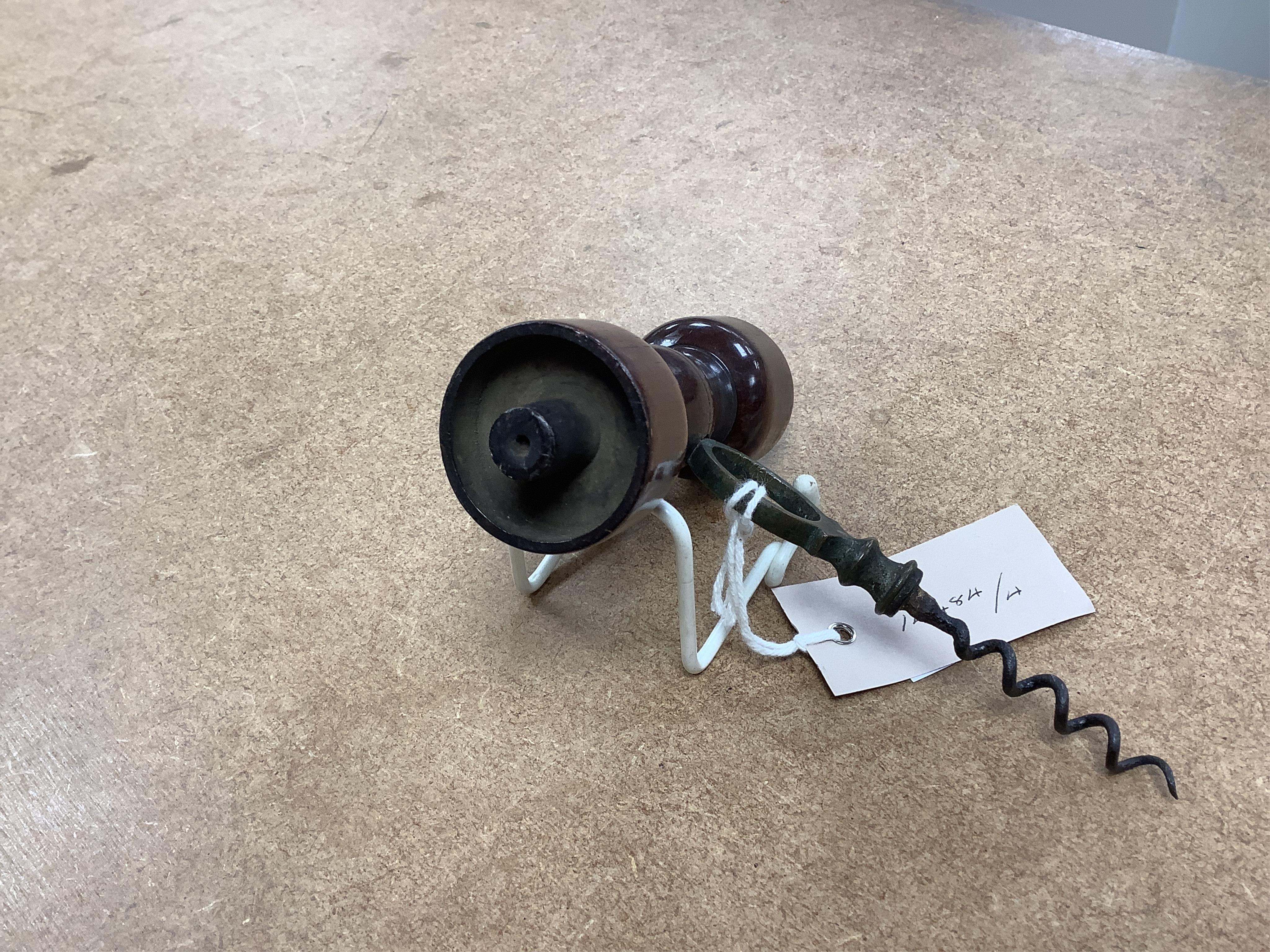 A Victorian rosewood-handled corkscrew, 15cm high